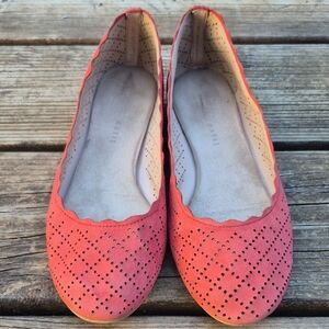 Kelly & Katie Coral Perforated Flats